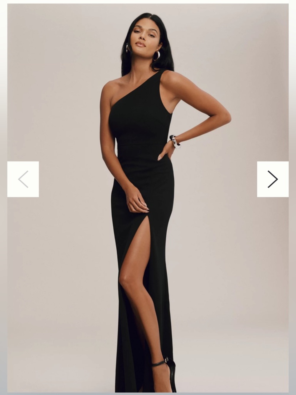 Anthropologie BHLDN Hallie One-Shoulder Stretch Crepe Maxi Gown